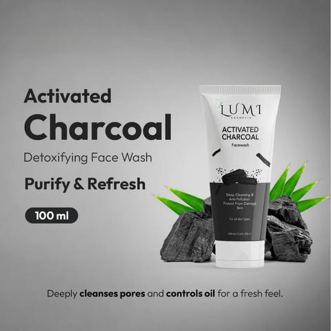 Lumi’s Activated Charcoal Face Wash – Deep Cleansing, Oil Control & Pollution Defense | 100ml