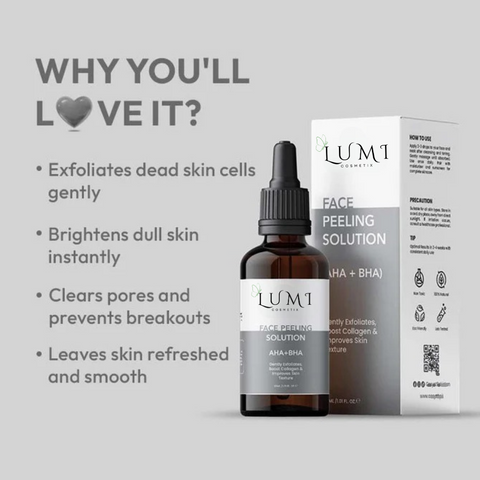 Lumi’s AHA + BHA Peeling Solution – Deep Exfoliation & Smoother Skin | 30ml
